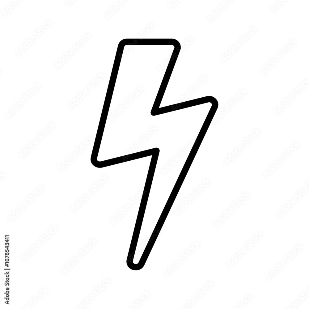 Poster thunder bolt icon outline vector for web ui