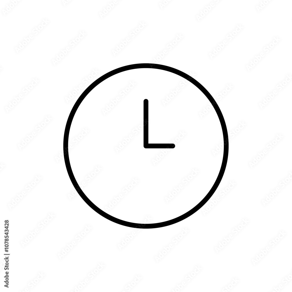 Aufkleber Time clock icon Outline vector for web ui