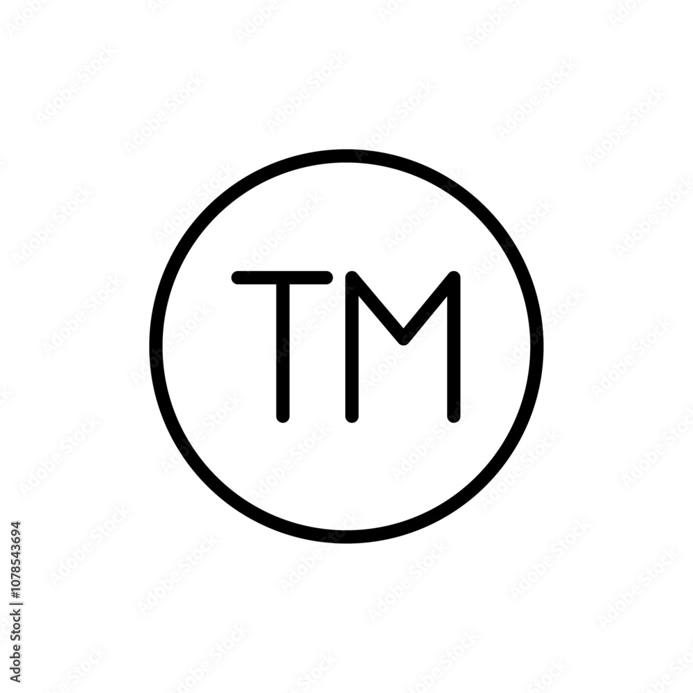 Poster tm trademark icon outline vector for web ui