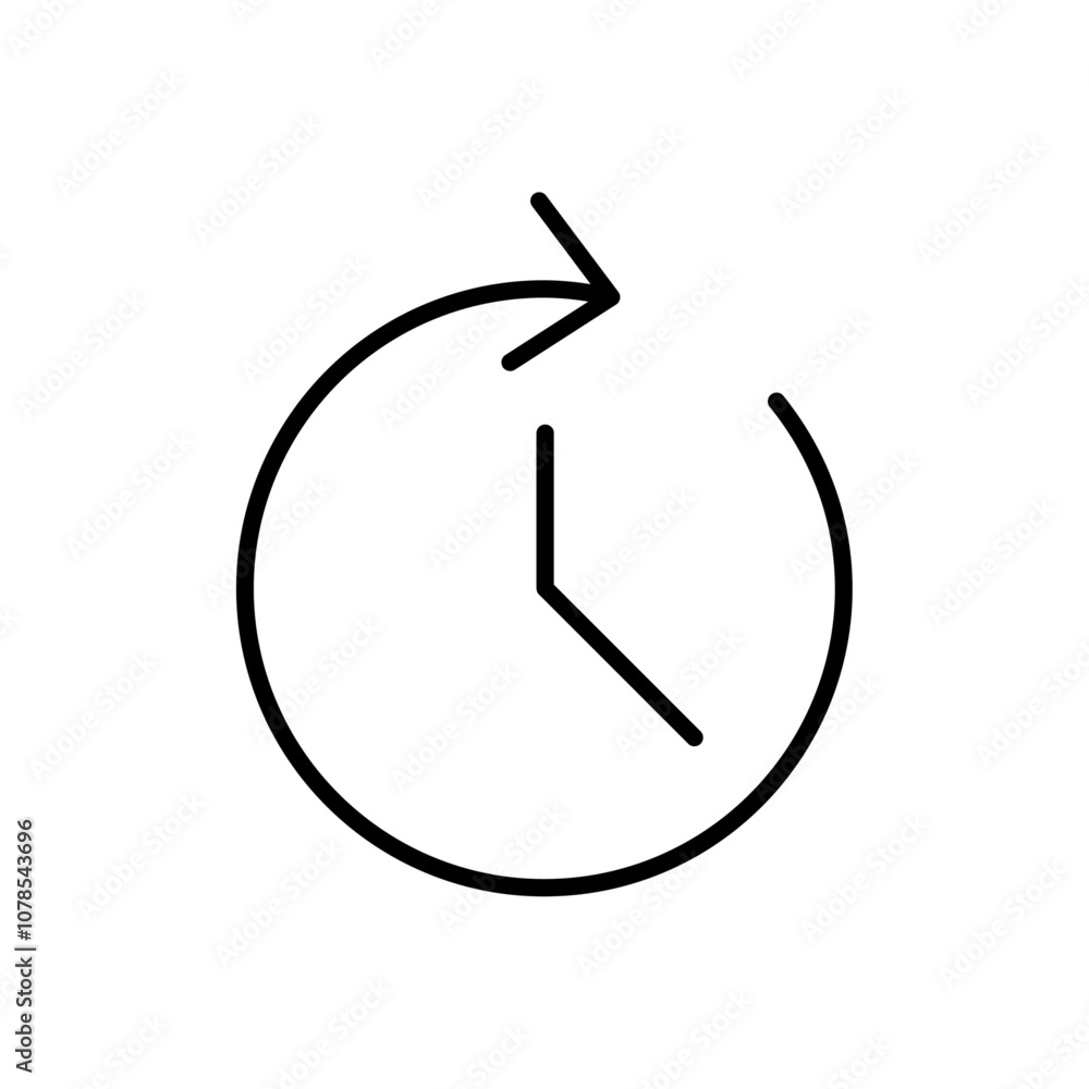 Poster Time forward icon Outline vector for web ui