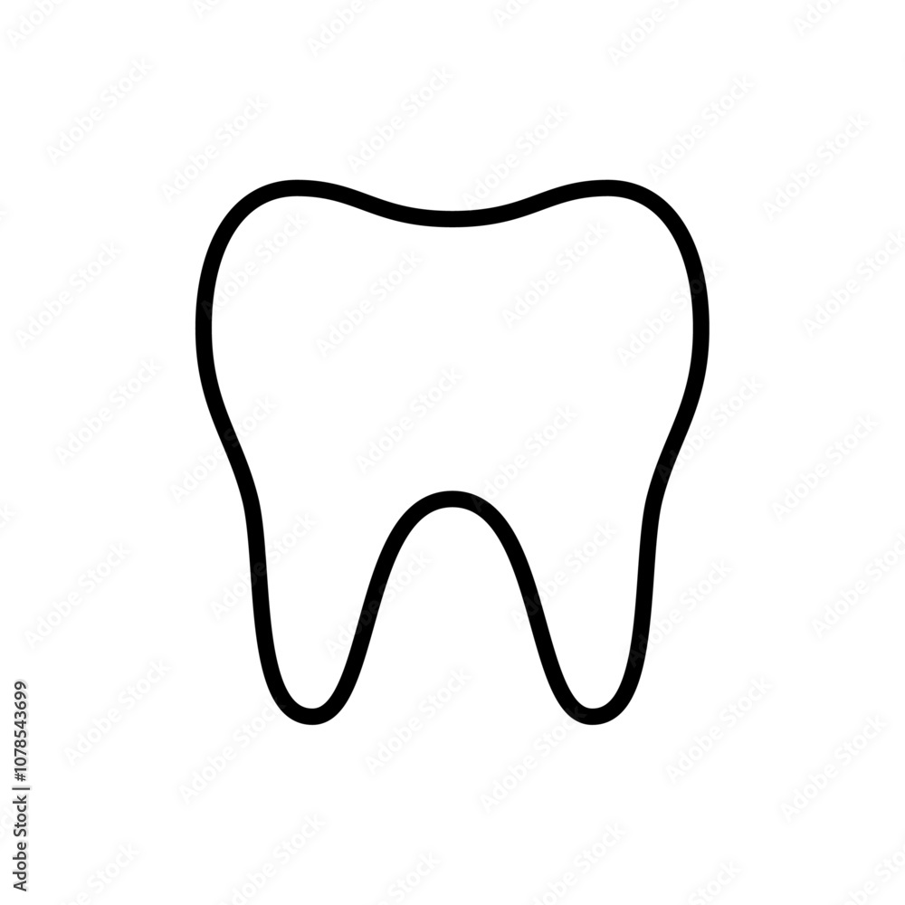 Aufkleber Tooth icon Outline vector for web ui