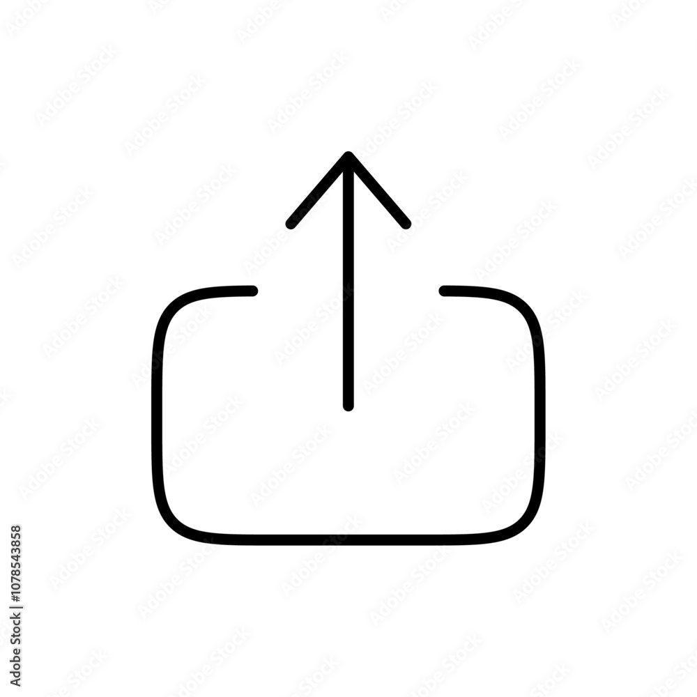 Poster Upload Icon Outline vector for web ui