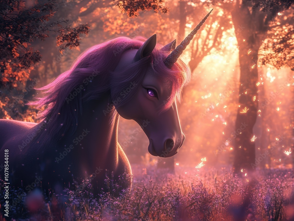 Poster create a stunning gigapixel rendering of a fantasy unicorn in high fidelity