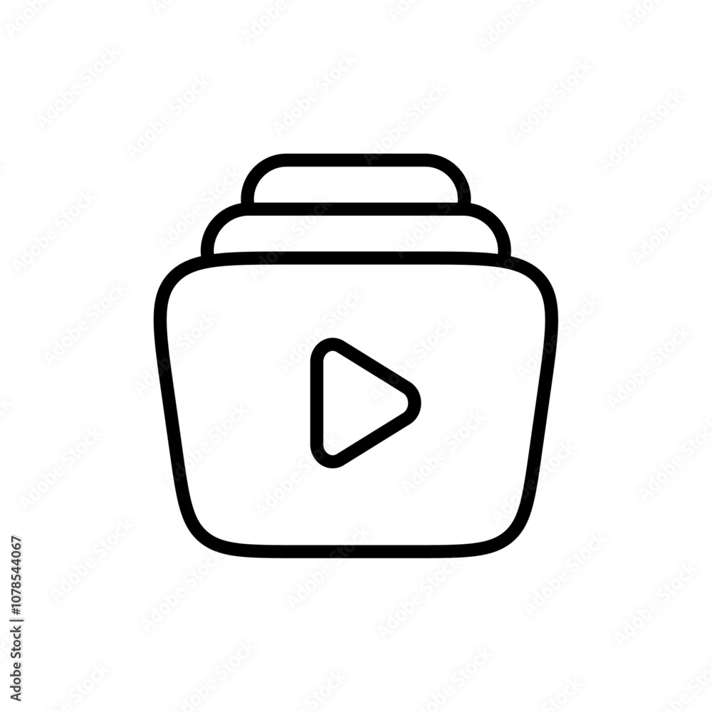 Poster video icon outline vector for web ui