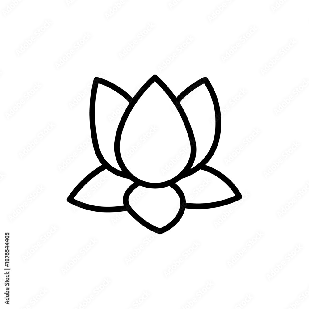 Poster water lily icon Outline vector for web ui