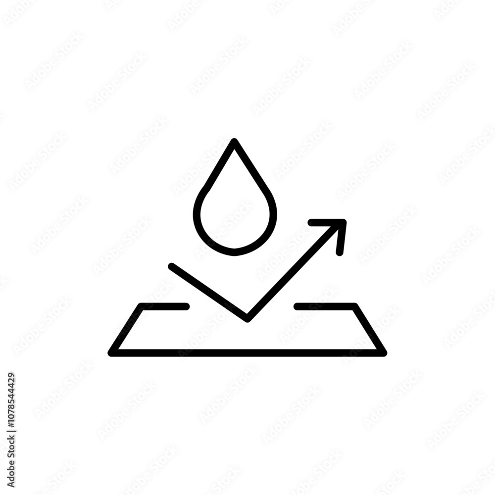 Poster waterproof icon outline vector for web ui