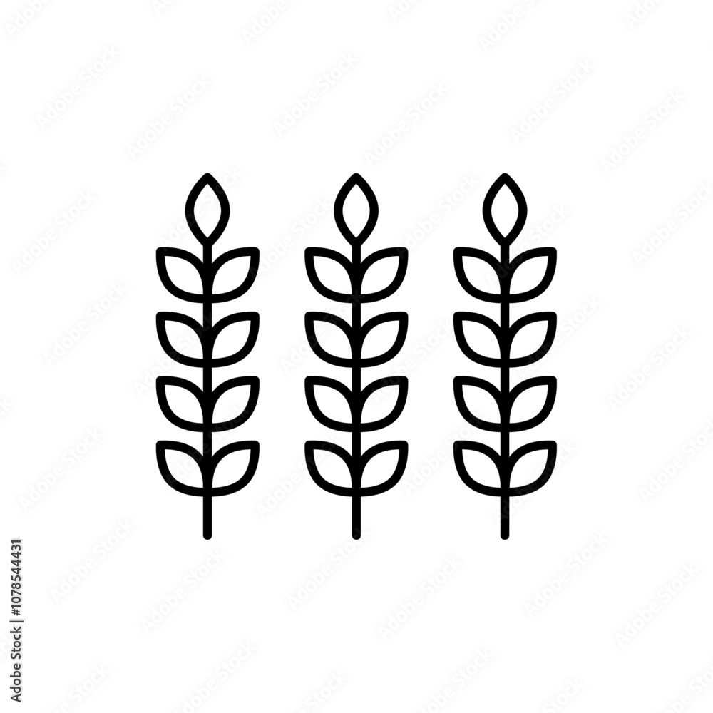 Poster Wheat icon Outline vector for web ui