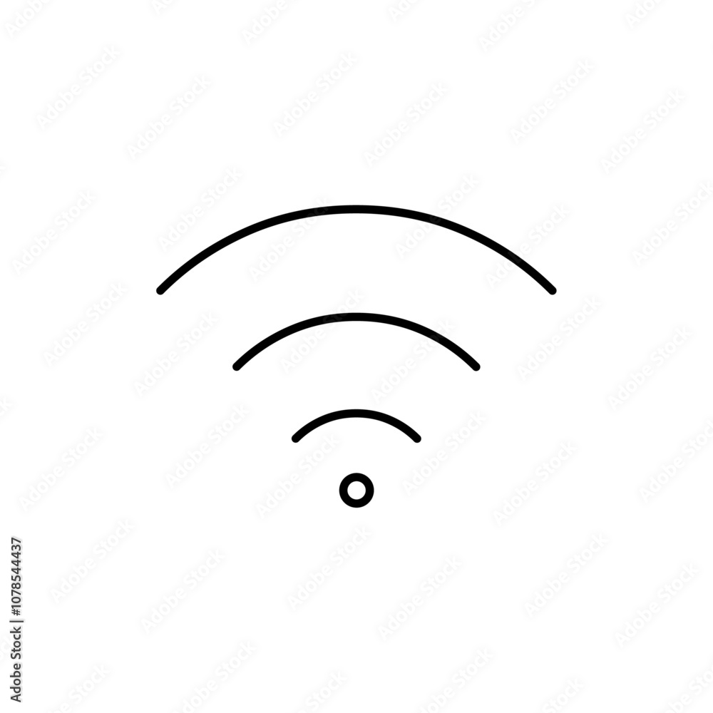 Aufkleber Wifi Signal icon Outline vector for web ui