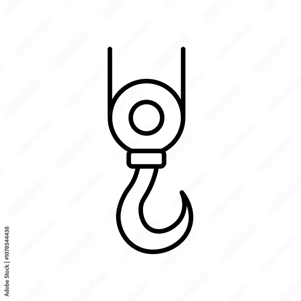 Aufkleber Winch hook icon Outline vector for web ui