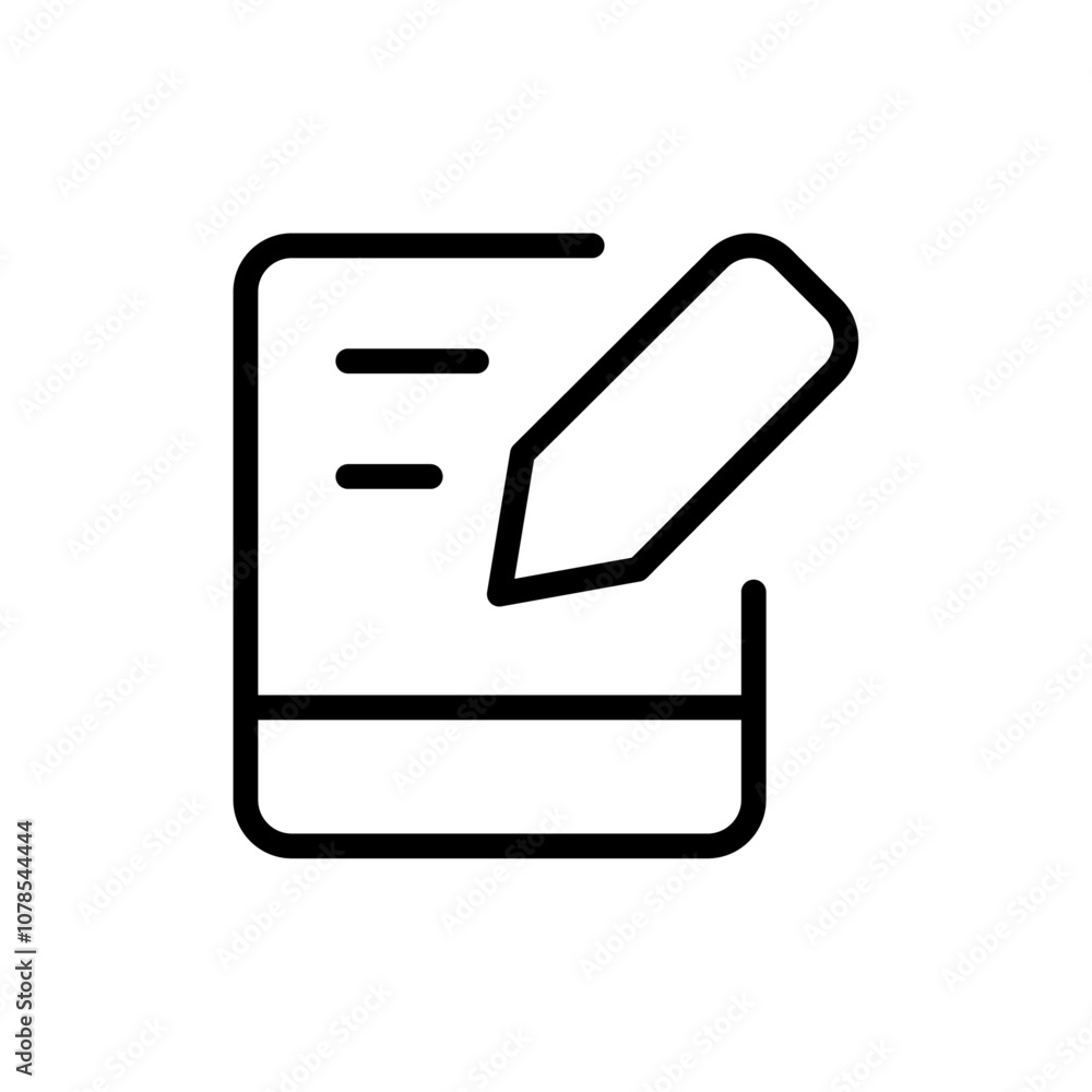 Poster Writing icon Outline vector for web ui