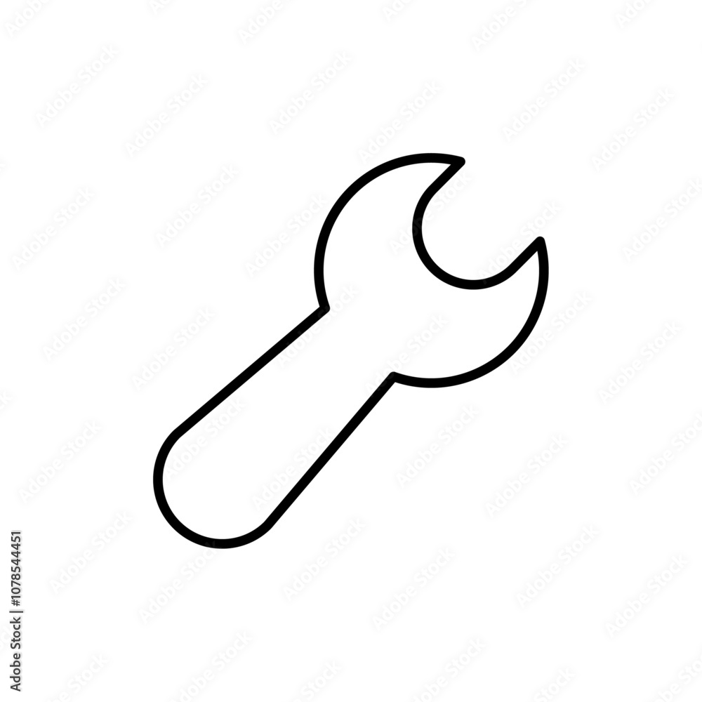Aufkleber Wrench icon Outline vector for web ui