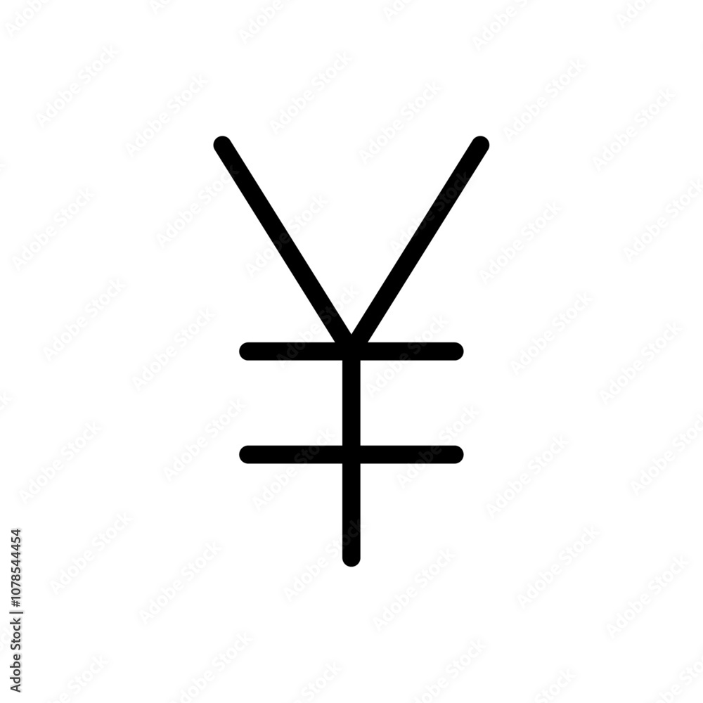 Poster yen icon outline vector for web ui
