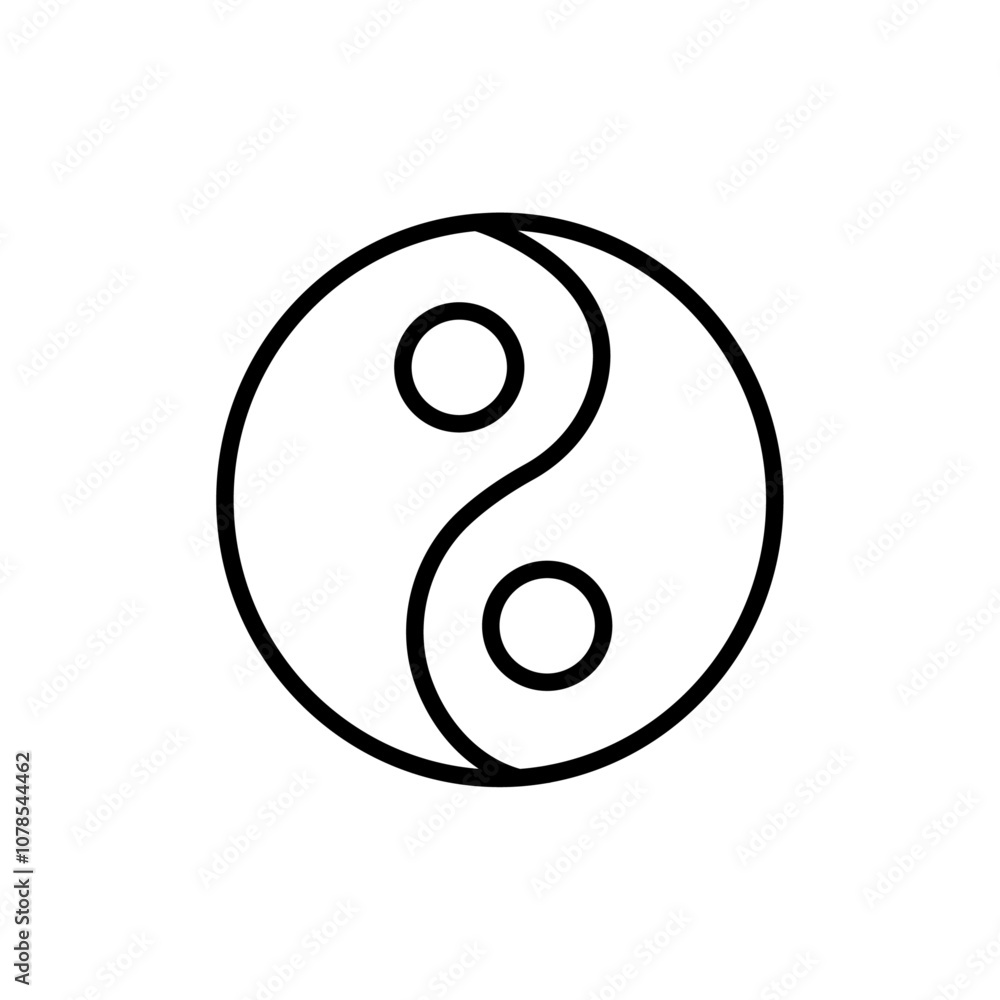 Poster Yin yang icon Outline vector for web ui