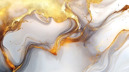 Abstract Liquid Gold Marble Art