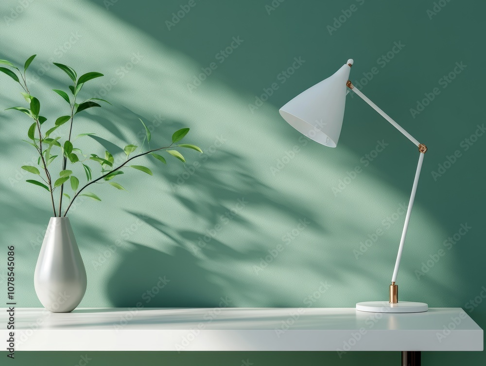 Poster create an inspiring modern workspace with minimalist white design elements