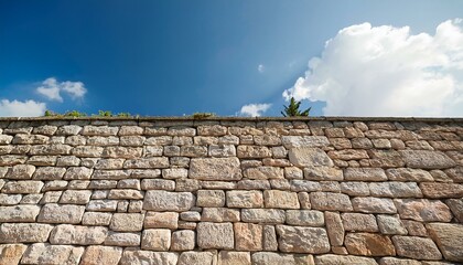 stone wall is a great backdrop for a photo with copy space image on a sunny day