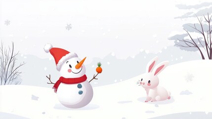 Beautiful winter outdoor illustration