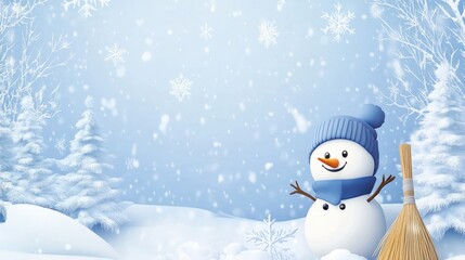 Beautiful winter outdoor illustration