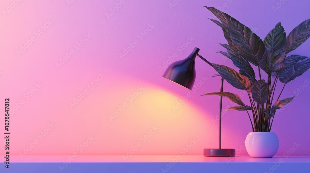 Poster enhance your workspace with a modern study desk featuring a minimal lamp