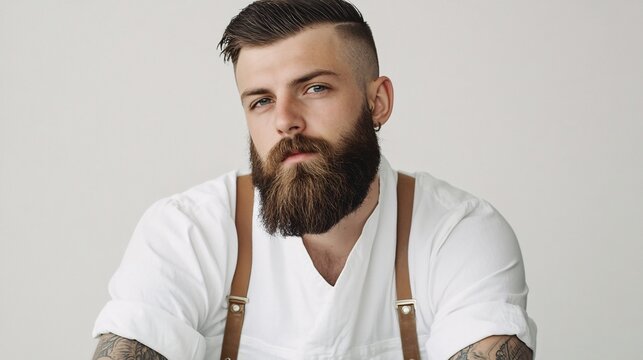 Portrait of a man with sidecut and beard