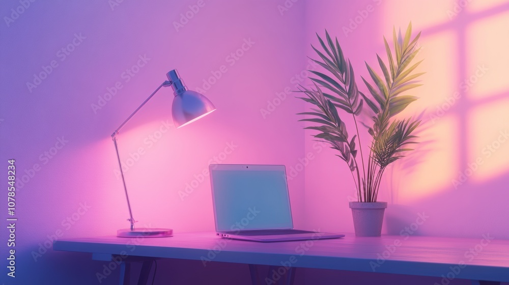Poster create an inspiring functional workspace with high-fidelity design elements