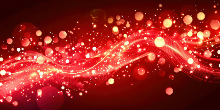 A red wave with many small red circles