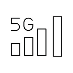 5g Signal Bars vector icon