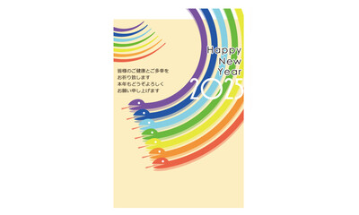 2025年（令和7年）巳年へび年・年賀状デザイン、アート05