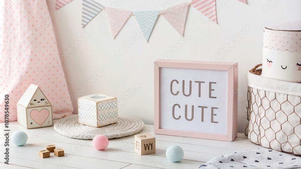 Poster minimalist cute aesthetic: a whimsical display of soft colors and simple shapes capturing the essenc