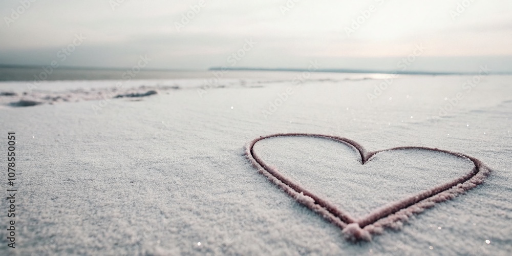 Poster minimalist expression of love for my wife - a simple heart on a soft background capturing the essenc