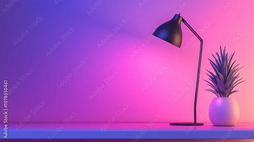 Poster transform your workspace with a stylish minimal office desk and lamp