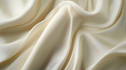 Flowing Ivory Silk: A Luxurious Abstract Texture of Smooth, Soft Fabric. Ideal for backgrounds and design projects.