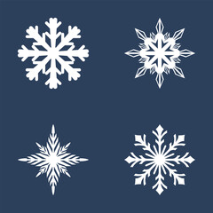 snowflake shape set in flat design