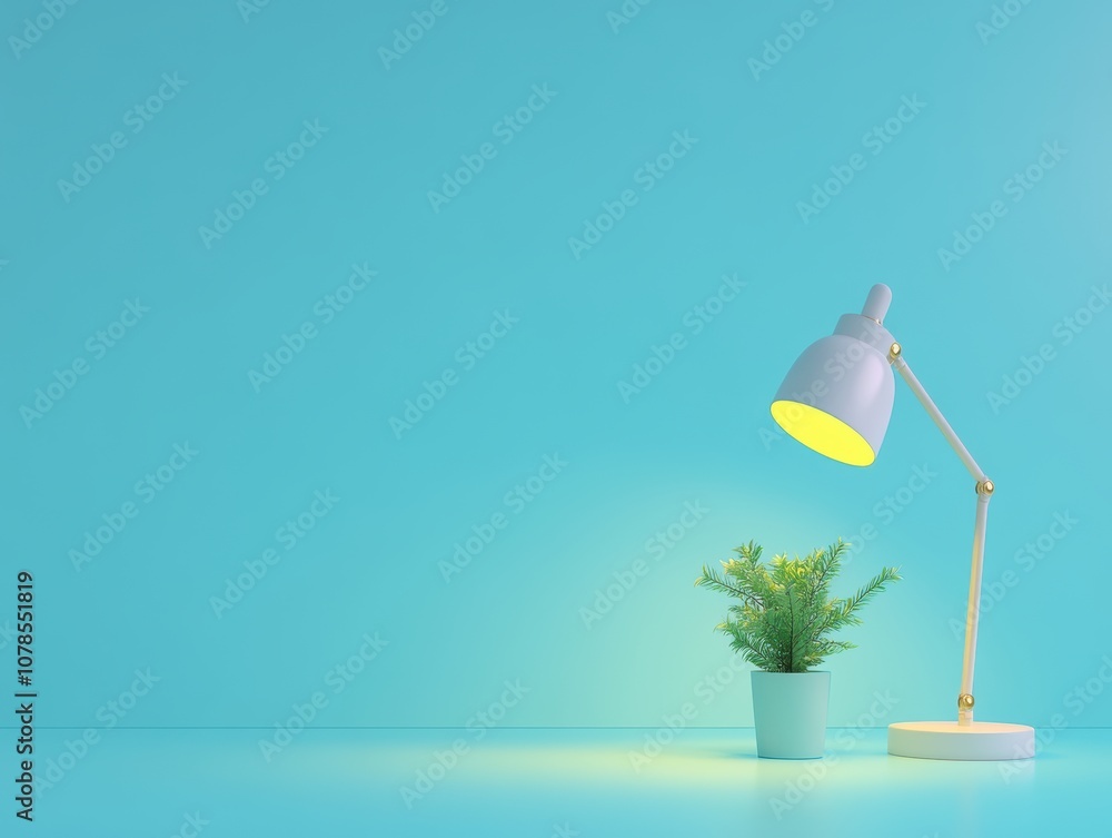 Poster create a minimal office desk setup with simple elements for high fidelity workspaces
