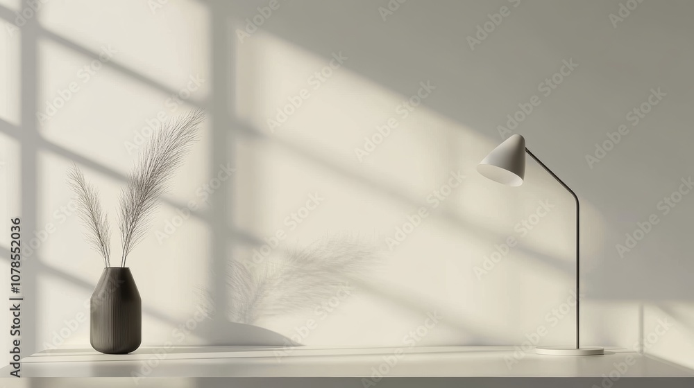 Poster transform your workspace with a minimalist study desk and elegant lamp design