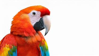Obraz premium Colorful macaw parrot with vibrant feathers isolated on transparent background, ideal for tropical and exotic design projects