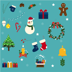 set of christmas icons vector
set of christmas elements vector