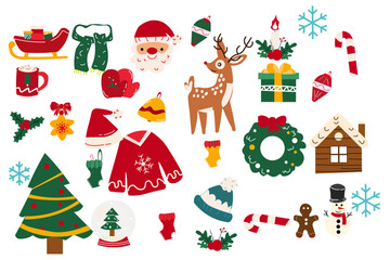 set of chritsmas elements vector