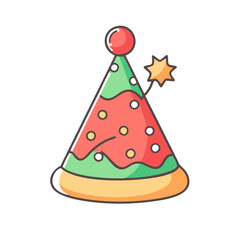 festive hat vector art,  flat illustration festive hat icon