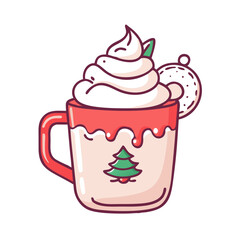 eggnog glass vector art,  flat illustration  eggnog glass icon