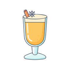 eggnog glass vector art,  flat illustration  eggnog glass icon