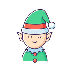 elf vector art,  flat illustration elf icon
