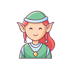 elf vector art,  flat illustration elf icon