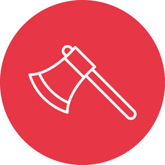 Axe line circle icon