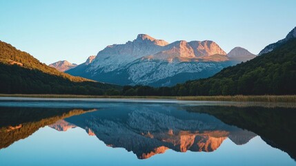 Obraz premium Mountain Reflection in Still Lake