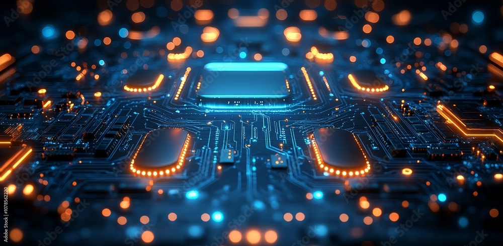 Poster a futuristic abstract digital background with a grid space and glowing line. future digital technolo