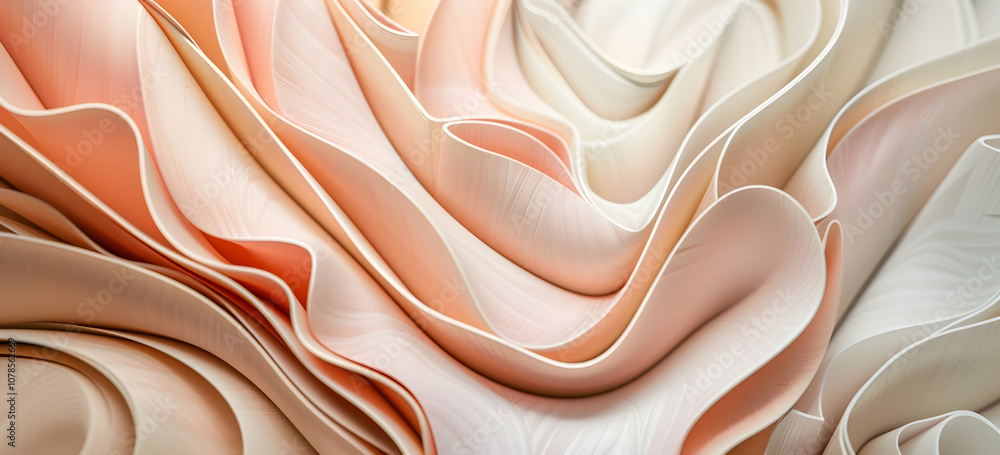 Aufkleber a close-up of an abstract paper sculpture, showcasing the intricate patterns and textures created by
