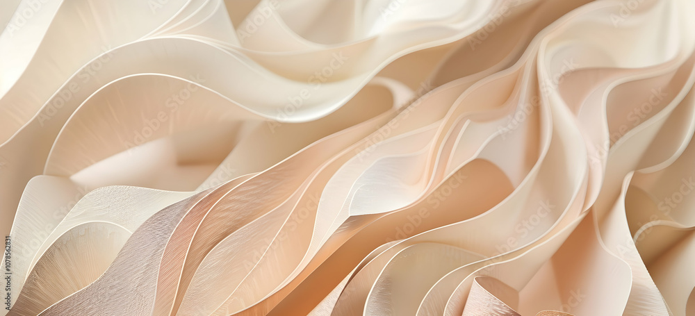 Aufkleber a close-up of an abstract paper sculpture, showcasing the intricate patterns and textures created by