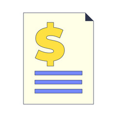 Invoice document with a dollar sign symbolizing financial transactions.