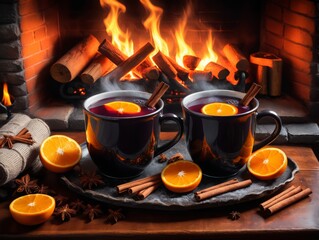 mulled wine with spices